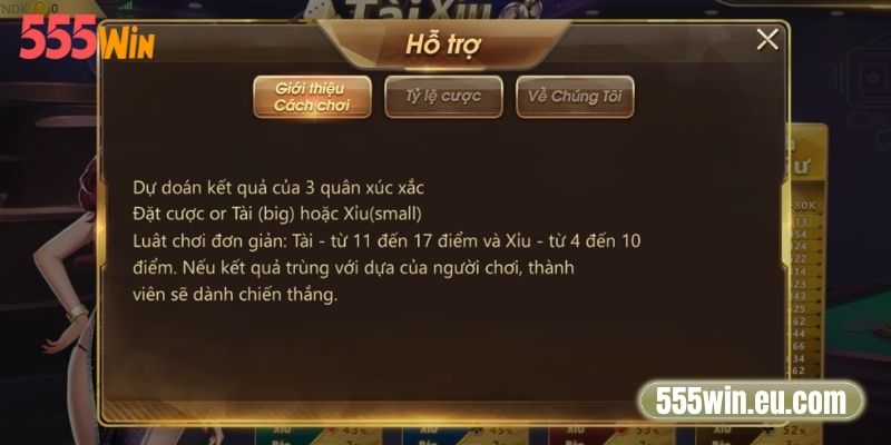 cach choi tai xiu 555win chi tiet cho nguoi moi